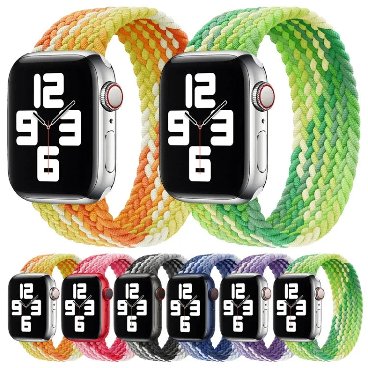 สายรัดนาฬิกาไนลอนถักแบบห่วงเดี่ยว ขนาด: M 145mm สำหรับ Apple Watch Series 6 & SE & 5 & 4 40mm / 3 & 2 & 1 38mm, M 145mm 40mm / 38 mm