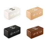KD8801 ที่ชาร์จไร้สายไม้ดีไซน์สร้างสรรค์ 5W พร้อมกระจก LED แสดงนาฬิกาดิจิทัลและนาฬิกาปลุกแบบย่อย สไตล์ปกติ