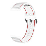 สายรัดซิลิโคนแบบเย็บสองสีสำหรับ Samsung Galaxy Watch Active 2 ขนาด 20 มม.