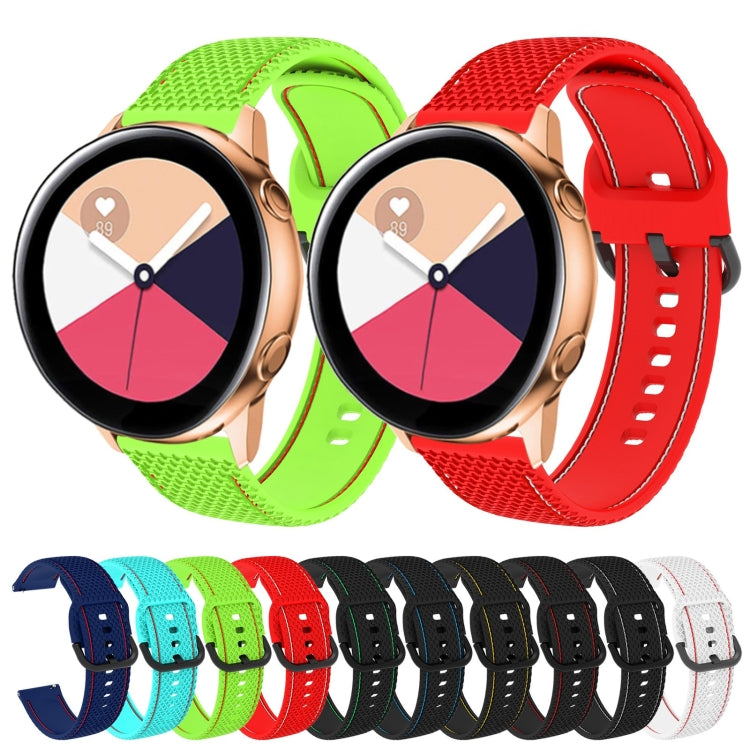 สายรัดซิลิโคนแบบเย็บสองสีสำหรับ Samsung Galaxy Watch Active 2 ขนาด 20 มม.