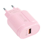 ที่ชาร์จเดินทาง Macarons แบบ USB เดี่ยว QC3.0, ปลั๊ก EU, ปลั๊ก US