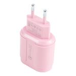 13-222 QC3.0 USB + 2.1A Dual USB Ports Macarons Travel Charger,, EU Plug, US Plug