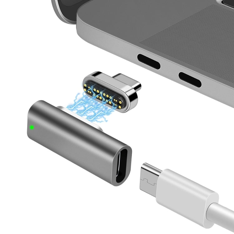 อะแดปเตอร์ USB-C / Type-C ตัวเมีย 100W เป็น USB-C / Type-C ตัวผู้ 20 พิน แบบข้อศอกแม่เหล็ก