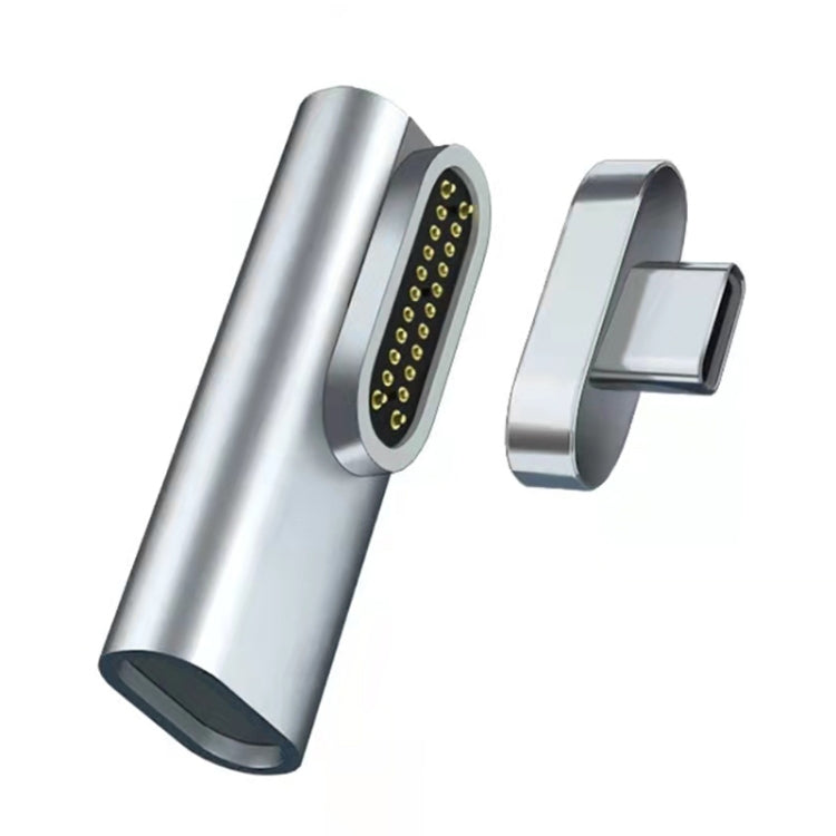 อะแดปเตอร์ USB-C / Type-C ตัวเมีย 100W เป็น USB-C / Type-C ตัวผู้ 20 พิน แบบข้อศอกแม่เหล็ก