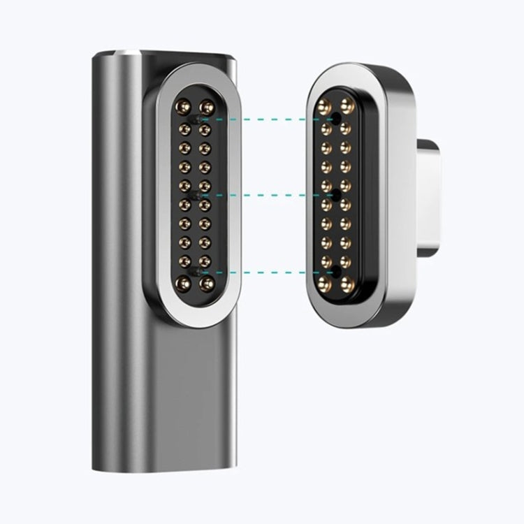 อะแดปเตอร์ USB-C / Type-C ตัวเมีย 100W เป็น USB-C / Type-C ตัวผู้ 20 พิน แบบข้อศอกแม่เหล็ก