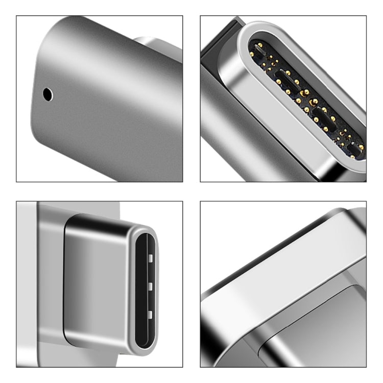 อะแดปเตอร์ USB-C / Type-C ตัวเมีย 100W เป็น USB-C / Type-C ตัวผู้ 20 พิน แบบข้อศอกแม่เหล็ก