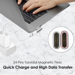 อะแดปเตอร์ USB-C / Type-C ตัวเมีย 100W เป็น USB-C / Type-C ตัวผู้ 20 พิน แบบข้อศอกแม่เหล็ก