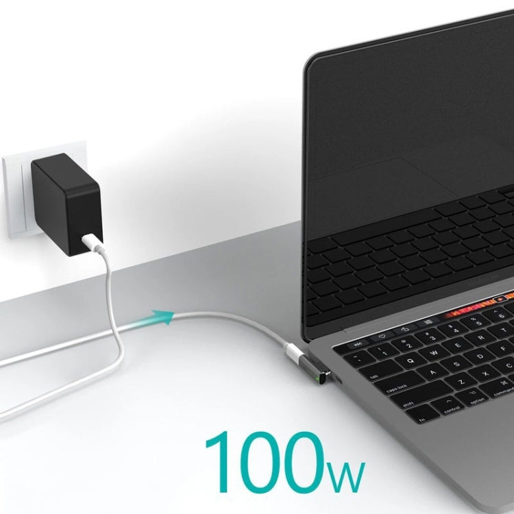 อะแดปเตอร์ USB-C / Type-C ตัวเมีย 100W เป็น USB-C / Type-C ตัวผู้ 20 พิน แบบข้อศอกแม่เหล็ก
