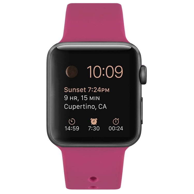 สายรัดข้อมือซิลิโคนสำรองสำหรับ Apple Watch Series 7 ขนาด 41 มม. / 6 & SE & 5 & 4 ขนาด 40 มม. / 3 & 2 & 1 ขนาด 38 มม., 7 ขนาด 45 มม. / 6 & SE & 5 & 4 ขนาด 44 มม. / 3 & 2 & 1 ขนาด 42 มม.