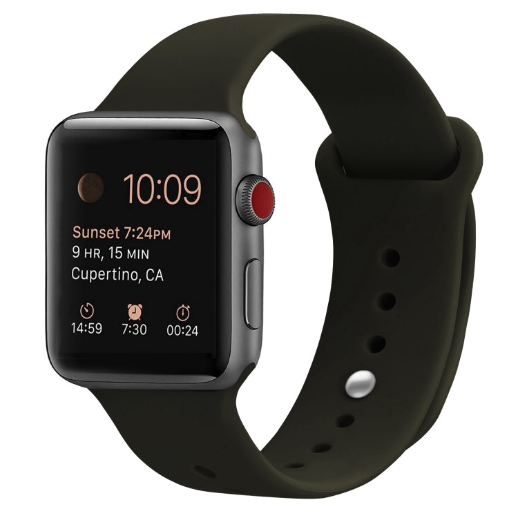 สายรัดข้อมือซิลิโคนสำรองสำหรับ Apple Watch Series 7 ขนาด 41 มม. / 6 & SE & 5 & 4 ขนาด 40 มม. / 3 & 2 & 1 ขนาด 38 มม., 7 ขนาด 45 มม. / 6 & SE & 5 & 4 ขนาด 44 มม. / 3 & 2 & 1 ขนาด 42 มม.