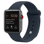 สายรัดข้อมือซิลิโคนสำรองสำหรับ Apple Watch Series 7 ขนาด 41 มม. / 6 & SE & 5 & 4 ขนาด 40 มม. / 3 & 2 & 1 ขนาด 38 มม., 7 ขนาด 45 มม. / 6 & SE & 5 & 4 ขนาด 44 มม. / 3 & 2 & 1 ขนาด 42 มม.