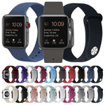 สายรัดข้อมือซิลิโคนสำรองสำหรับ Apple Watch Series 7 ขนาด 41 มม. / 6 & SE & 5 & 4 ขนาด 40 มม. / 3 & 2 & 1 ขนาด 38 มม., 7 ขนาด 45 มม. / 6 & SE & 5 & 4 ขนาด 44 มม. / 3 & 2 & 1 ขนาด 42 มม.