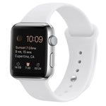 สายรัดข้อมือซิลิโคนสำรองสำหรับ Apple Watch Series 7 ขนาด 41 มม. / 6 & SE & 5 & 4 ขนาด 40 มม. / 3 & 2 & 1 ขนาด 38 มม., 7 ขนาด 45 มม. / 6 & SE & 5 & 4 ขนาด 44 มม. / 3 & 2 & 1 ขนาด 42 มม.