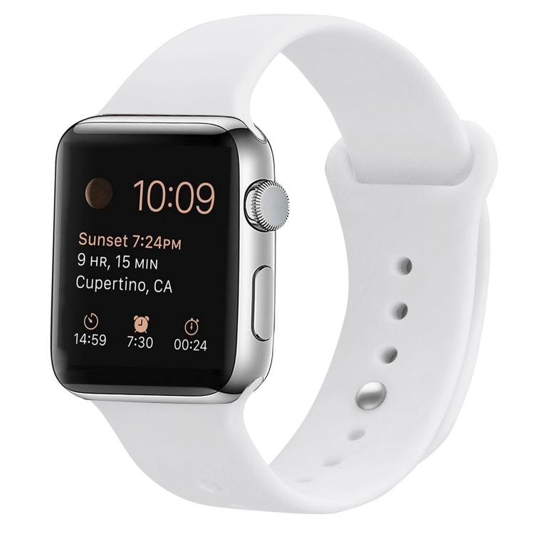 สายรัดข้อมือซิลิโคนสำรองสำหรับ Apple Watch Series 7 ขนาด 41 มม. / 6 & SE & 5 & 4 ขนาด 40 มม. / 3 & 2 & 1 ขนาด 38 มม., 7 ขนาด 45 มม. / 6 & SE & 5 & 4 ขนาด 44 มม. / 3 & 2 & 1 ขนาด 42 มม.