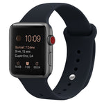 สายรัดข้อมือซิลิโคนสำรองสำหรับ Apple Watch Series 7 ขนาด 41 มม. / 6 & SE & 5 & 4 ขนาด 40 มม. / 3 & 2 & 1 ขนาด 38 มม., 7 ขนาด 45 มม. / 6 & SE & 5 & 4 ขนาด 44 มม. / 3 & 2 & 1 ขนาด 42 มม.