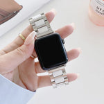 สายรัดนาฬิกาเซรามิกเหล็กสามเม็ดกว้าง 22mm สำหรับ Apple Watch Series, 7 41mm / 6 & SE & 5 & 4 40mm / 3 & 2 & 1 38mm, 7 45mm / 6 & SE & 5 & 4 44mm / 3 & 2 & 1 42mm