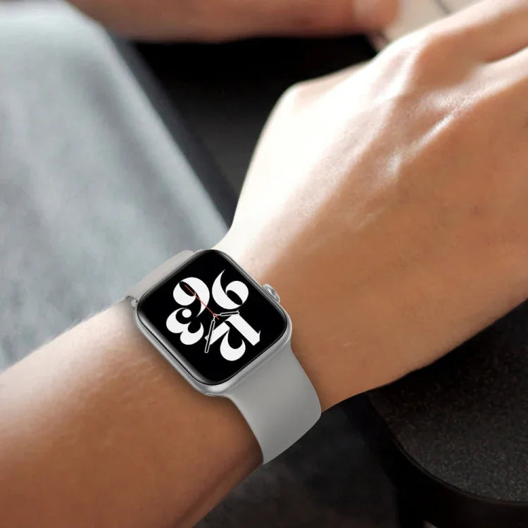 สายรัดนาฬิกาซิลิโคนยืดหยุ่น สำหรับ Apple Watch Series, 7 45mm / 6 & SE & 5 & 4 44mm / 3 & 2 & 1 42mm