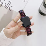 Resin Replacement Watchband For Apple Watch Series, 7 41mm / 6 & SE & 5 & 4 40mm / 3 & 2 & 1 38mm, 7 45mm / 6 & SE & 5 & 4 44mm / 3 & 2 & 1 42mm