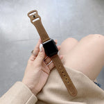 สายหนังเปลี่ยนแบบหัวเข็มขัดรูปเลข 8 สไตล์ย้อนยุค สำหรับ Apple Watch Series, 7 41mm / 6 & SE & 5 & 4 40mm / 3 & 2 & 1 38mm, 7 45mm / 6 & SE & 5 & 4 44mm / 3 & 2 & 1 42mm