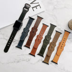 สายหนังเปลี่ยนแบบหัวเข็มขัดรูปเลข 8 สไตล์ย้อนยุค สำหรับ Apple Watch Series, 7 41mm / 6 & SE & 5 & 4 40mm / 3 & 2 & 1 38mm, 7 45mm / 6 & SE & 5 & 4 44mm / 3 & 2 & 1 42mm