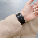 สายหนังเปลี่ยนแบบหัวเข็มขัดรูปเลข 8 สไตล์ย้อนยุค สำหรับ Apple Watch Series, 7 41mm / 6 & SE & 5 & 4 40mm / 3 & 2 & 1 38mm, 7 45mm / 6 & SE & 5 & 4 44mm / 3 & 2 & 1 42mm
