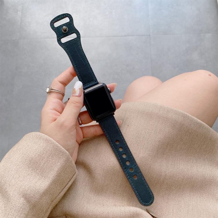 สายหนังเปลี่ยนแบบหัวเข็มขัดรูปเลข 8 สไตล์ย้อนยุค สำหรับ Apple Watch Series, 7 41mm / 6 & SE & 5 & 4 40mm / 3 & 2 & 1 38mm, 7 45mm / 6 & SE & 5 & 4 44mm / 3 & 2 & 1 42mm