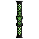 สายซิลิโคนเปลี่ยนแบบหัวเข็มขัดผีเสื้อสองสี สำหรับ Apple Watch Series, 7 41mm / 6 & SE & 5 & 4 40mm / 3 & 2 & 1 38mm, 7 45mm / 6 & SE & 5 & 4 44mm / 3 & 2 & 1 42mm