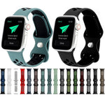 สายซิลิโคนเปลี่ยนแบบหัวเข็มขัดผีเสื้อสองสี สำหรับ Apple Watch Series, 7 41mm / 6 & SE & 5 & 4 40mm / 3 & 2 & 1 38mm, 7 45mm / 6 & SE & 5 & 4 44mm / 3 & 2 & 1 42mm