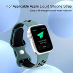 สายซิลิโคนเปลี่ยนแบบหัวเข็มขัดผีเสื้อสองสี สำหรับ Apple Watch Series, 7 41mm / 6 & SE & 5 & 4 40mm / 3 & 2 & 1 38mm, 7 45mm / 6 & SE & 5 & 4 44mm / 3 & 2 & 1 42mm