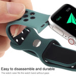 สายซิลิโคนเปลี่ยนแบบหัวเข็มขัดผีเสื้อสองสี สำหรับ Apple Watch Series, 7 41mm / 6 & SE & 5 & 4 40mm / 3 & 2 & 1 38mm, 7 45mm / 6 & SE & 5 & 4 44mm / 3 & 2 & 1 42mm
