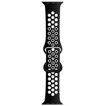 สายซิลิโคนเปลี่ยนแบบหัวเข็มขัดผีเสื้อสองสี สำหรับ Apple Watch Series, 7 41mm / 6 & SE & 5 & 4 40mm / 3 & 2 & 1 38mm, 7 45mm / 6 & SE & 5 & 4 44mm / 3 & 2 & 1 42mm