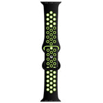 สายซิลิโคนเปลี่ยนแบบหัวเข็มขัดผีเสื้อสองสี สำหรับ Apple Watch Series, 7 41mm / 6 & SE & 5 & 4 40mm / 3 & 2 & 1 38mm, 7 45mm / 6 & SE & 5 & 4 44mm / 3 & 2 & 1 42mm