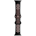 สายซิลิโคนเปลี่ยนแบบหัวเข็มขัดผีเสื้อสองสี สำหรับ Apple Watch Series, 7 41mm / 6 & SE & 5 & 4 40mm / 3 & 2 & 1 38mm, 7 45mm / 6 & SE & 5 & 4 44mm / 3 & 2 & 1 42mm