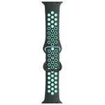 สายซิลิโคนเปลี่ยนแบบหัวเข็มขัดผีเสื้อสองสี สำหรับ Apple Watch Series, 7 41mm / 6 & SE & 5 & 4 40mm / 3 & 2 & 1 38mm, 7 45mm / 6 & SE & 5 & 4 44mm / 3 & 2 & 1 42mm