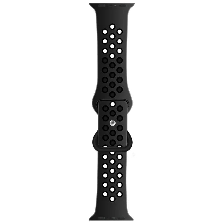 สายซิลิโคนเปลี่ยนแบบหัวเข็มขัดผีเสื้อสองสี สำหรับ Apple Watch Series, 7 41mm / 6 & SE & 5 & 4 40mm / 3 & 2 & 1 38mm, 7 45mm / 6 & SE & 5 & 4 44mm / 3 & 2 & 1 42mm