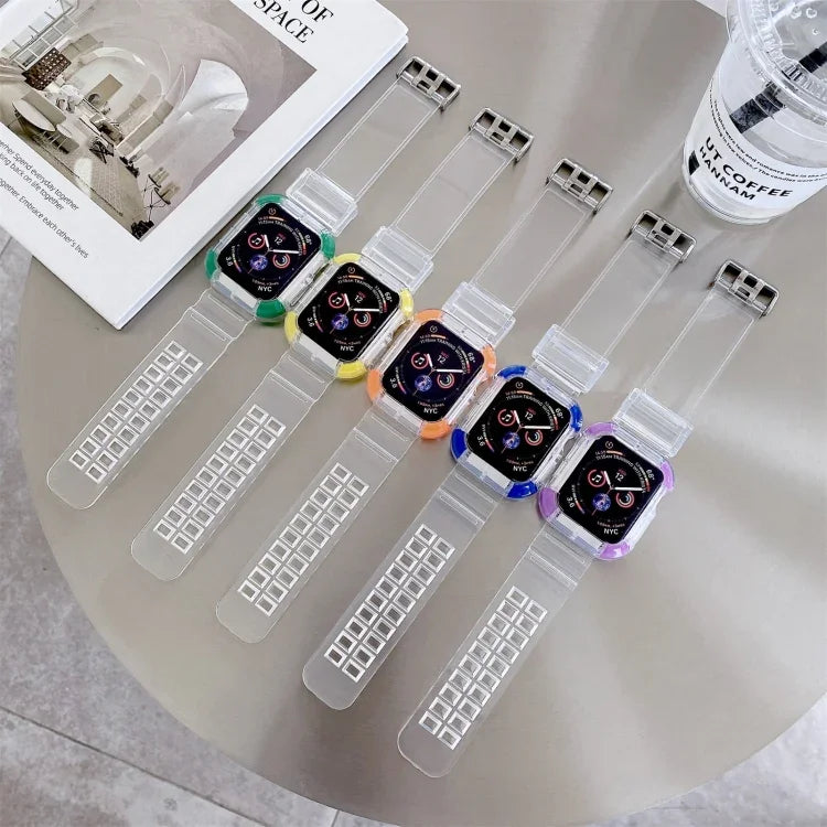 สายเปลี่ยนแบบสีตัดกันแบบบูรณาการ สำหรับ Apple Watch Series, 7 41mm / 6 & SE & 5 & 4 40mm / 3 & 2 & 1 38mm, 7 45mm / 6 & SE & 5 & 4 44mm / 3 & 2 & 1 42mm