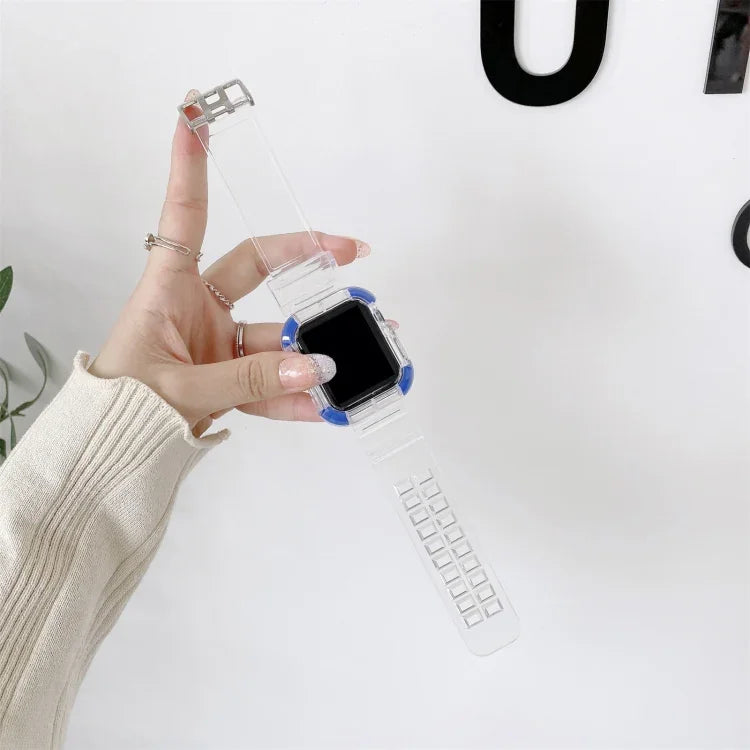 สายเปลี่ยนแบบสีตัดกันแบบบูรณาการ สำหรับ Apple Watch Series, 7 41mm / 6 & SE & 5 & 4 40mm / 3 & 2 & 1 38mm, 7 45mm / 6 & SE & 5 & 4 44mm / 3 & 2 & 1 42mm