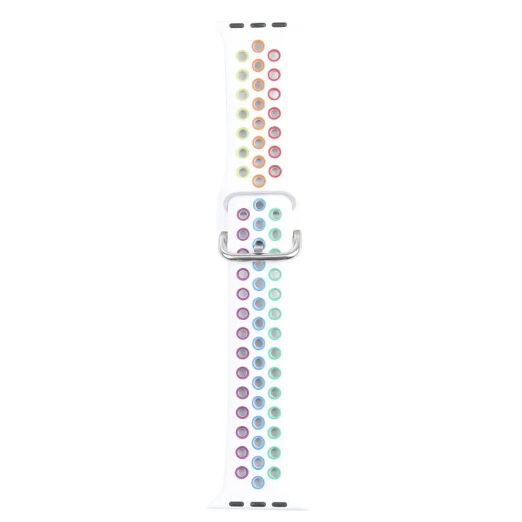 สายซิลิโคนเปลี่ยนแบบหัวเข็มขัดโลหะ สำหรับ Apple Watch Series, 7 41mm / 6 & SE & 5 & 4 40mm / 3 & 2 & 1 38mm, 7 45mm / 6 & SE & 5 & 4 44mm / 3 & 2 & 1 42mm