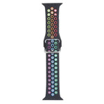 สายซิลิโคนเปลี่ยนแบบหัวเข็มขัดโลหะ สำหรับ Apple Watch Series, 7 41mm / 6 & SE & 5 & 4 40mm / 3 & 2 & 1 38mm, 7 45mm / 6 & SE & 5 & 4 44mm / 3 & 2 & 1 42mm