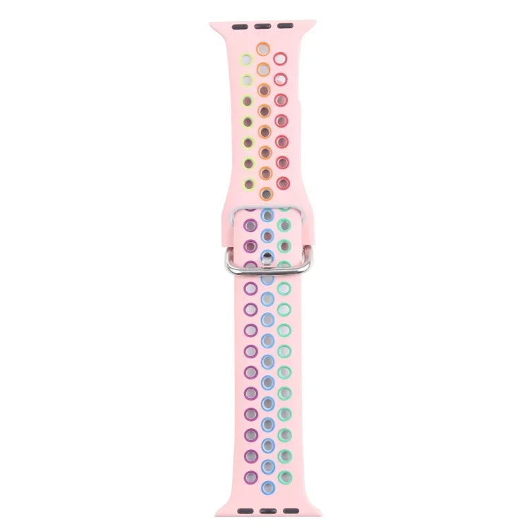 สายซิลิโคนเปลี่ยนแบบหัวเข็มขัดโลหะ สำหรับ Apple Watch Series, 7 41mm / 6 & SE & 5 & 4 40mm / 3 & 2 & 1 38mm, 7 45mm / 6 & SE & 5 & 4 44mm / 3 & 2 & 1 42mm