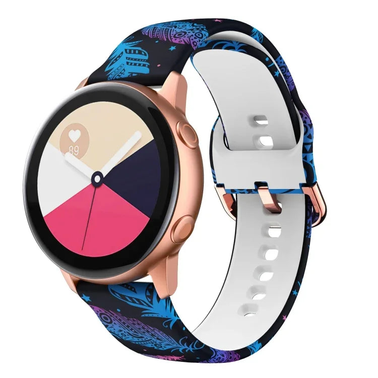 สายรัดนาฬิกาซิลิโคนพิมพ์ลายสำหรับเปลี่ยน สำหรับ Samsung Galaxy Watch 42 มม.