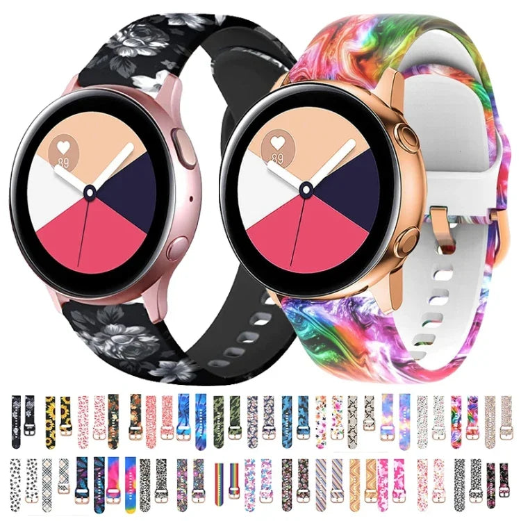 สายรัดนาฬิกาซิลิโคนพิมพ์ลายสำหรับเปลี่ยน สำหรับ Samsung Galaxy Watch 42 มม.