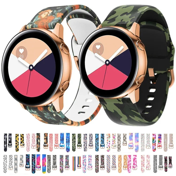 สายรัดนาฬิกาซิลิโคนพิมพ์ลายสำหรับเปลี่ยน สำหรับ Samsung Galaxy Watch 46 มม.