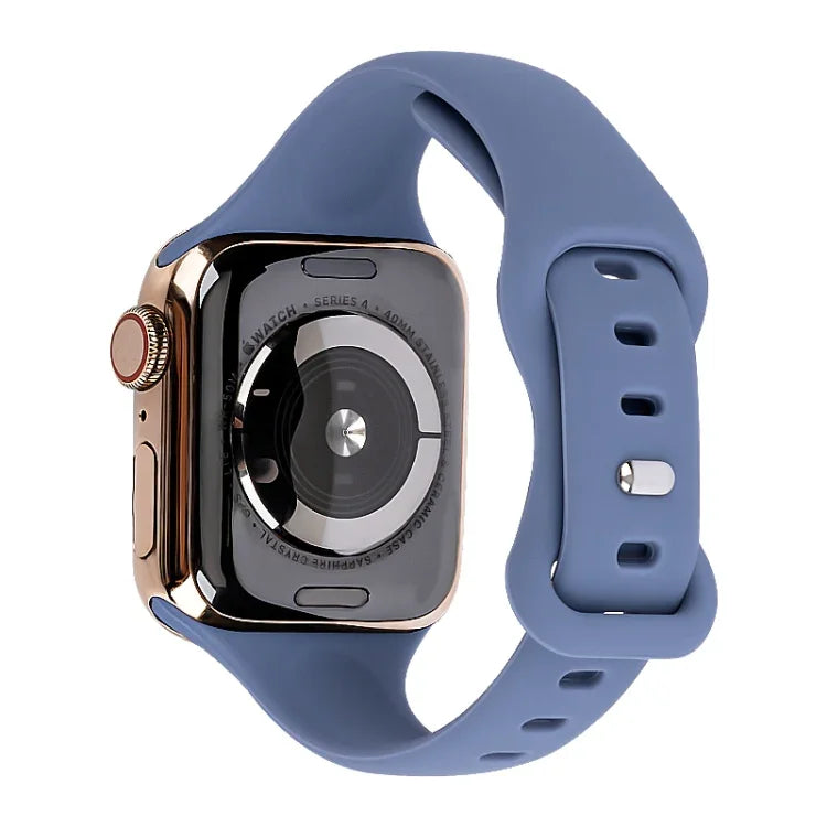 สายซิลิโคนเปลี่ยนแบบหัวเข็มขัด 8 รูปแบบกระชับ สำหรับ Apple Watch Series 7 41mm / & 6 & SE & 5 & 4 40mm, สำหรับ Apple Watch Series 7 45mm / & 6 & SE & 5 & 4 44mm