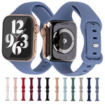 สายซิลิโคนเปลี่ยนแบบหัวเข็มขัด 8 รูปแบบกระชับ สำหรับ Apple Watch Series 7 41mm / & 6 & SE & 5 & 4 40mm, สำหรับ Apple Watch Series 7 45mm / & 6 & SE & 5 & 4 44mm