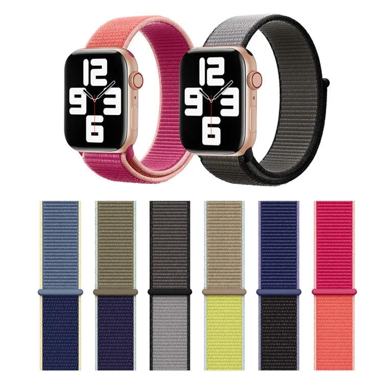 สายไนลอนสีแมตช์ สำหรับ Apple Watch Series 7 41 มม. / 6 & SE & 5 & 4 40 มม. / 3 & 2 & 1 38 มม., สำหรับ Apple Watch Series 8&7 41 มม. / SE 2&6&SE&5&4 40 มม. / 3&2&1 38 มม., สำหรับ Apple Watch Series 7 45 มม. / 6 & SE & 5 & 4 44 มม. / 3 & 2 & 1 42 มม.