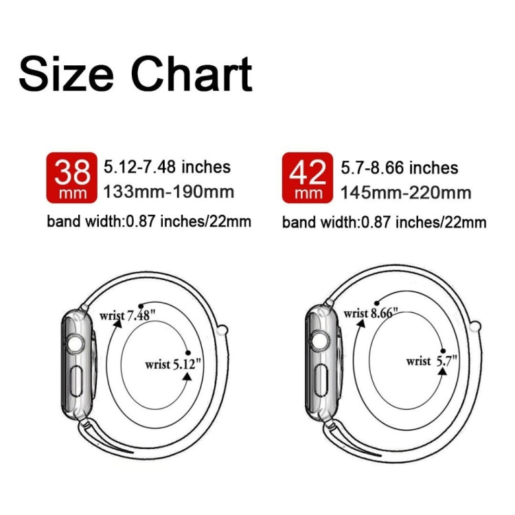 สายไนลอนสีแมตช์ สำหรับ Apple Watch Series 7 41 มม. / 6 & SE & 5 & 4 40 มม. / 3 & 2 & 1 38 มม., สำหรับ Apple Watch Series 8&7 41 มม. / SE 2&6&SE&5&4 40 มม. / 3&2&1 38 มม., สำหรับ Apple Watch Series 7 45 มม. / 6 & SE & 5 & 4 44 มม. / 3 & 2 & 1 42 มม.