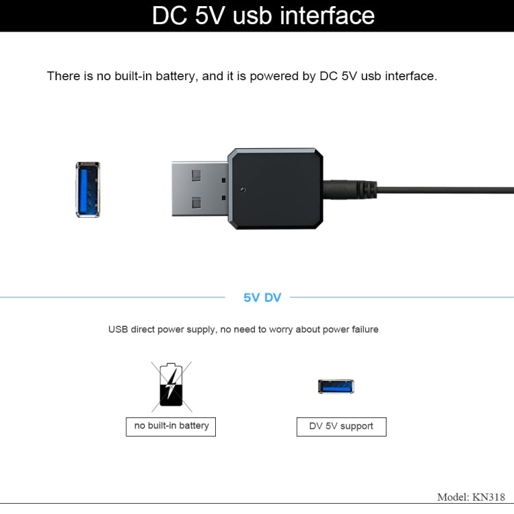 KN318 อะแดปเตอร์บลูทูธ 5.1 USB รับสัญญาณเสียง, KN318