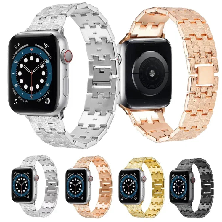 สายสแตนเลสสตีลเปลี่ยนลายทอ สำหรับ Apple Watch Series, 7 41mm / 6 & SE & 5 & 4 40mm / 3 & 2 & 1 38mm, 7 45mm / 6 & SE & 5 & 4 44mm / 3 & 2 & 1 42mm