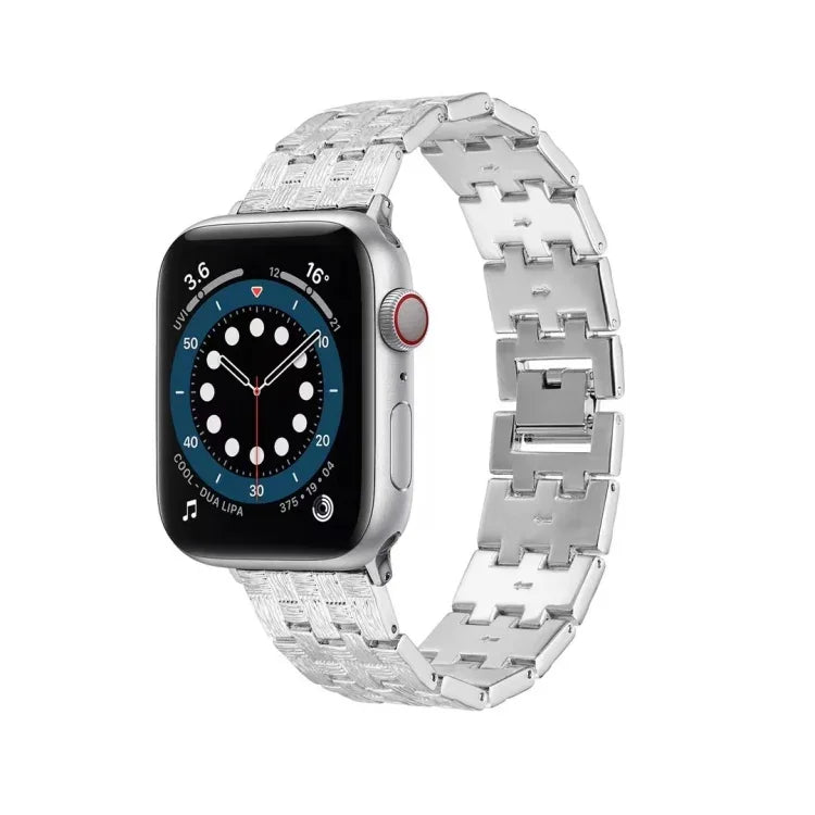 สายสแตนเลสสตีลเปลี่ยนลายทอ สำหรับ Apple Watch Series, 7 41mm / 6 & SE & 5 & 4 40mm / 3 & 2 & 1 38mm, 7 45mm / 6 & SE & 5 & 4 44mm / 3 & 2 & 1 42mm